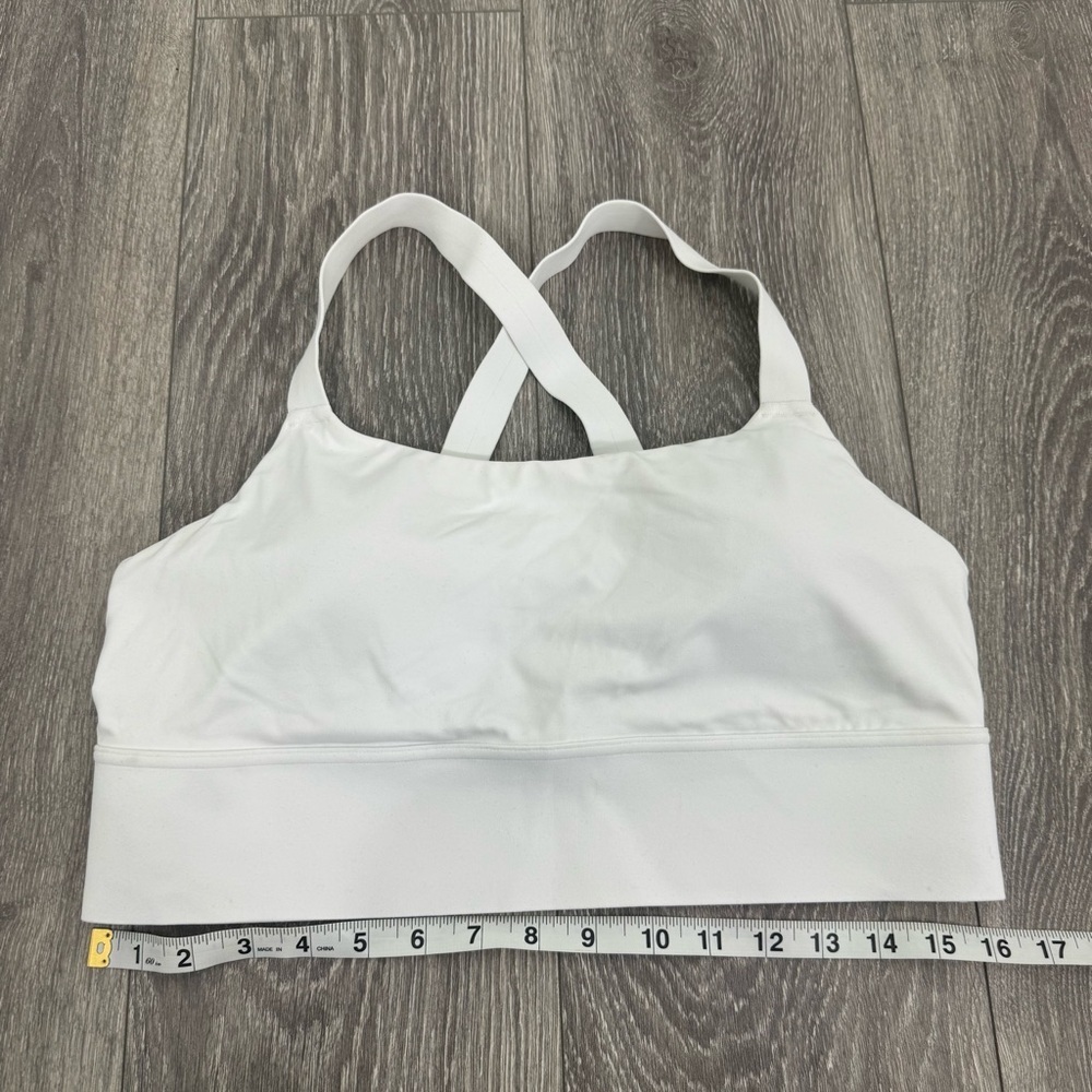 Athleta White Cross Back Sports Bra Size XL Strappy Racerback Yoga Bra EUC - Picture 12 of 13